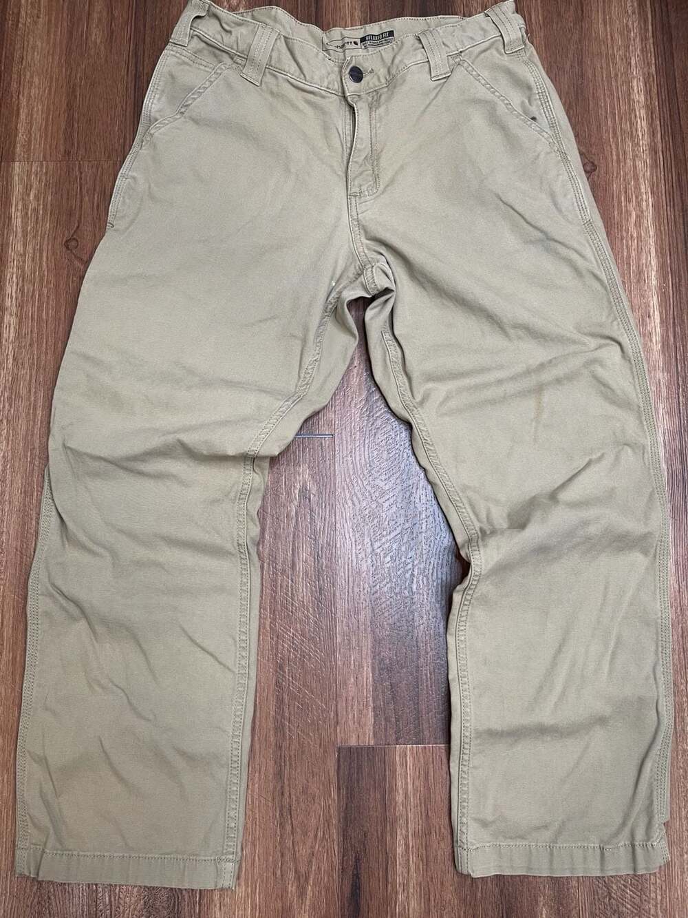 Carhartt Men's Khaki 32x30 Relaxed Fit 5 Pocket Design Pants